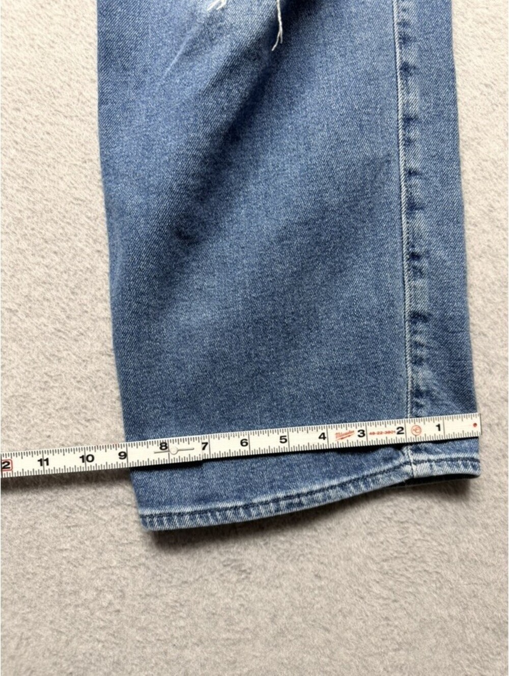 Hollister Ultra High Rise Dad Jeans Women 10L W30 Blue Distressed Ripped Stretch - Picture 2 of 9